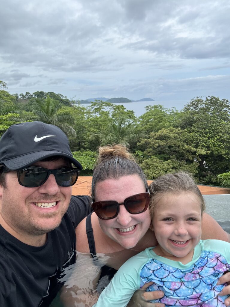 Poolside relaxation in Costa Rica after making the life-changing decision to quit my job to travel with family. A snapshot of the freedom and adventure that come with remote living.